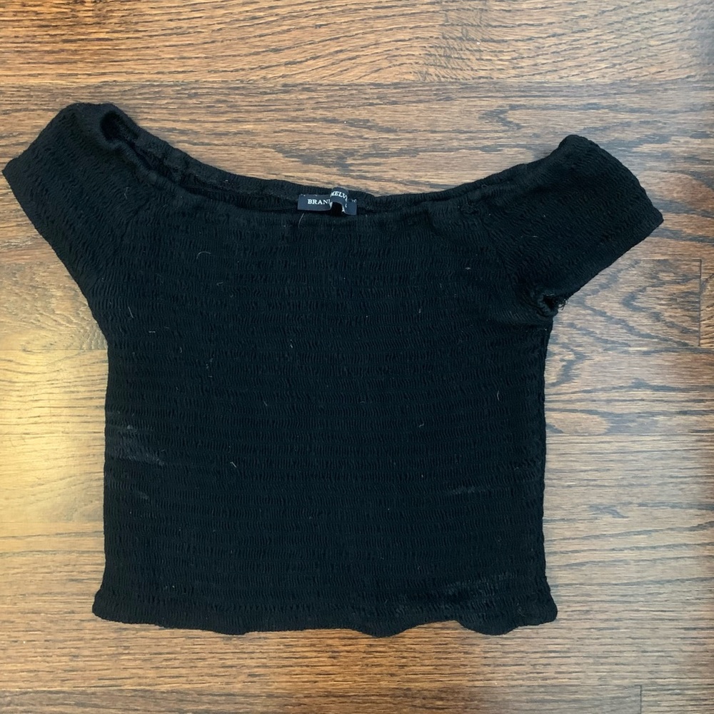 Brandy Melville black strapless crop top